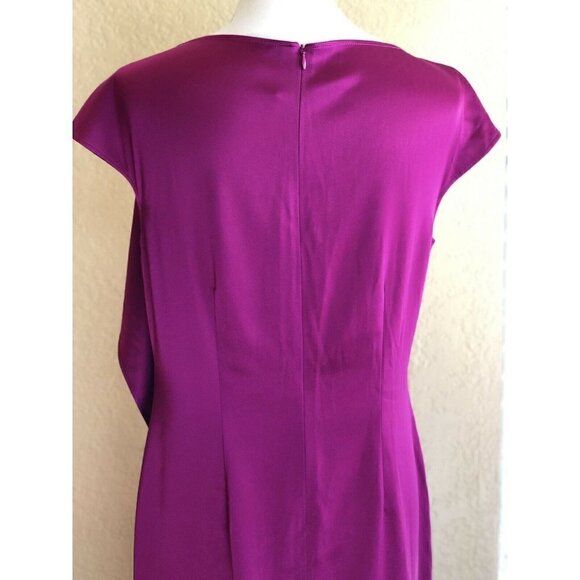 St. John Collection Womens Boat Neck Ruffle Hi-Lo Satin Dress Size 6 $995 - Picture 9 of 12